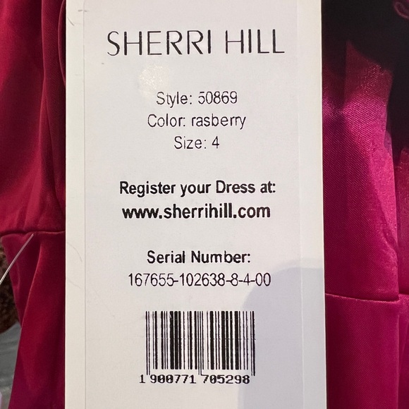 Sherri Hill 50869 raspberry size 4 NWT - Picture 4 of 8